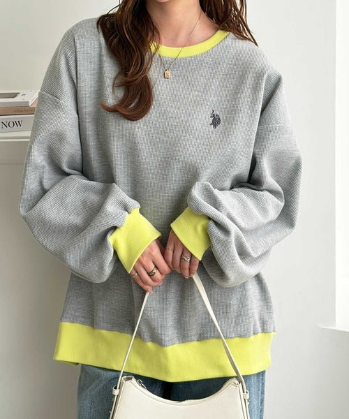 日本直送【U.S. POLO ASSN.】Oversized Waffle Top