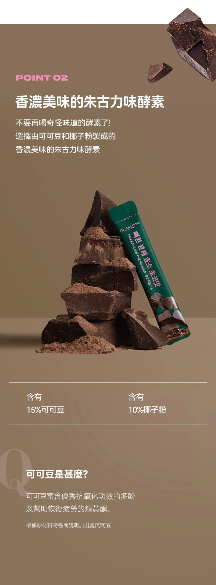 【一口價$185起/盒】GLAM.D 極速分解酵素 3g (1盒30包) 4款口味 - HLY & CHOCCICO