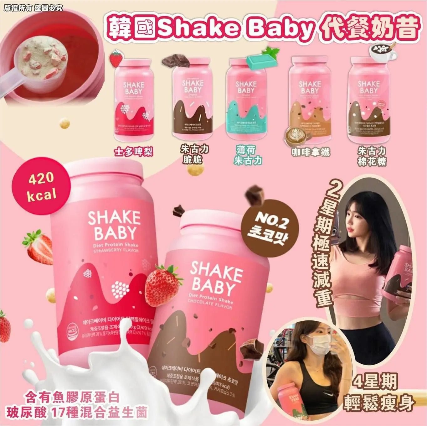 【一口價$190/瓶】🇰🇷韓國 Shake Baby 代餐奶昔 - HLY & CHOCCICO