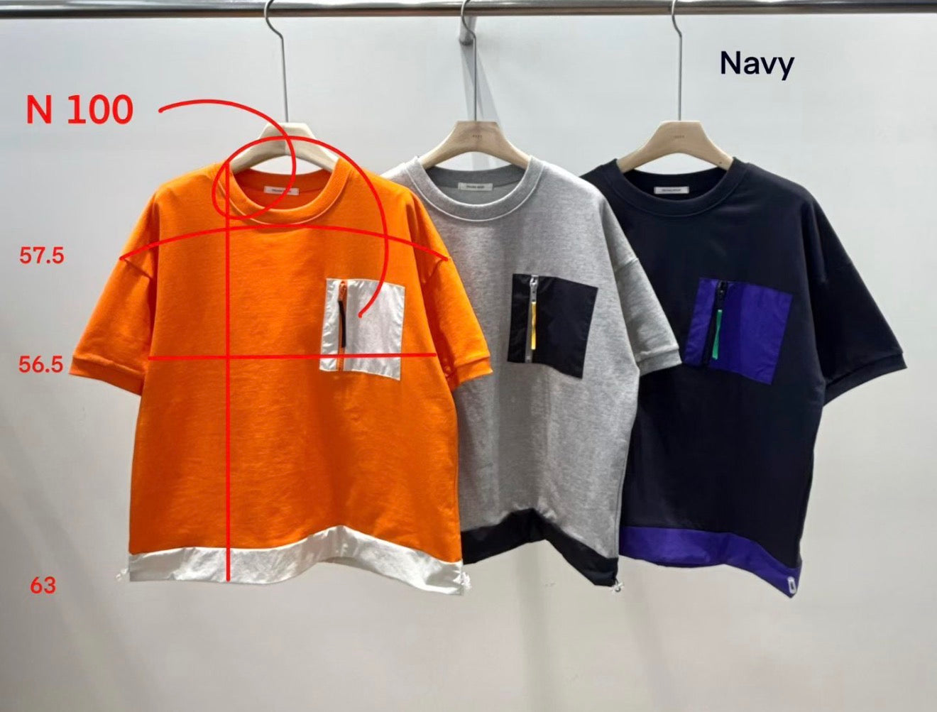 Korean Direct Delivery Color Block Pocket Tee