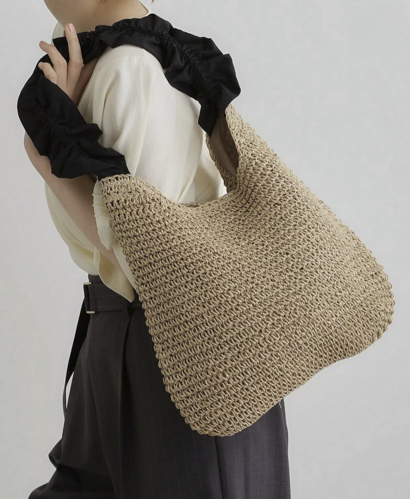 日本直送Frill Gather Paper One Shoulder grove