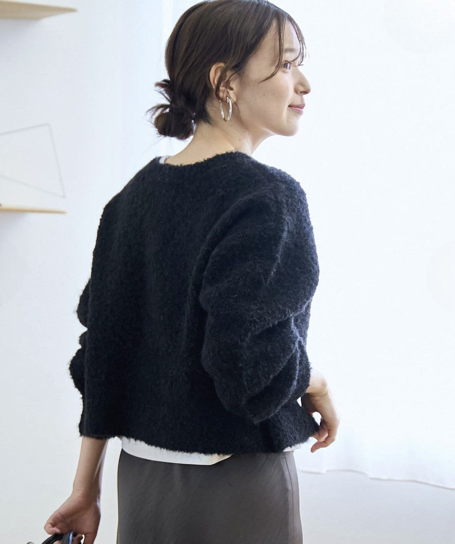 日本直送 Boucle 2-Way Mixed Knit Cardigan - HLY & CHOCCICO
