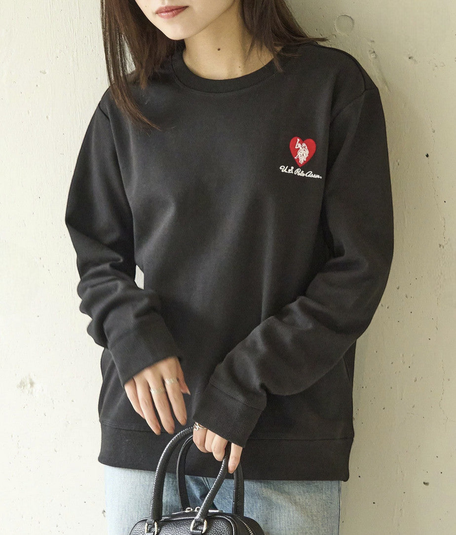 日本直送 U.S. POLO ASSN Heart Embroidery Crew Neck Sweatshirt - HLY & CHOCCICO