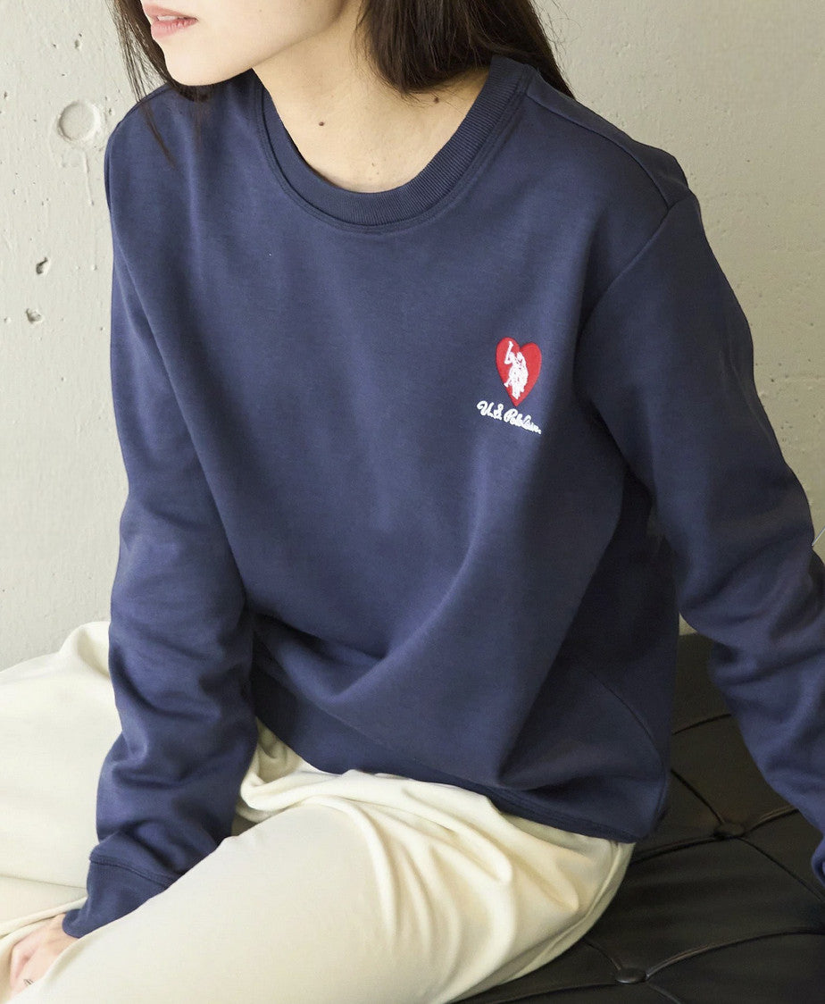 日本直送 U.S. POLO ASSN Heart Embroidery Crew Neck Sweatshirt - HLY & CHOCCICO