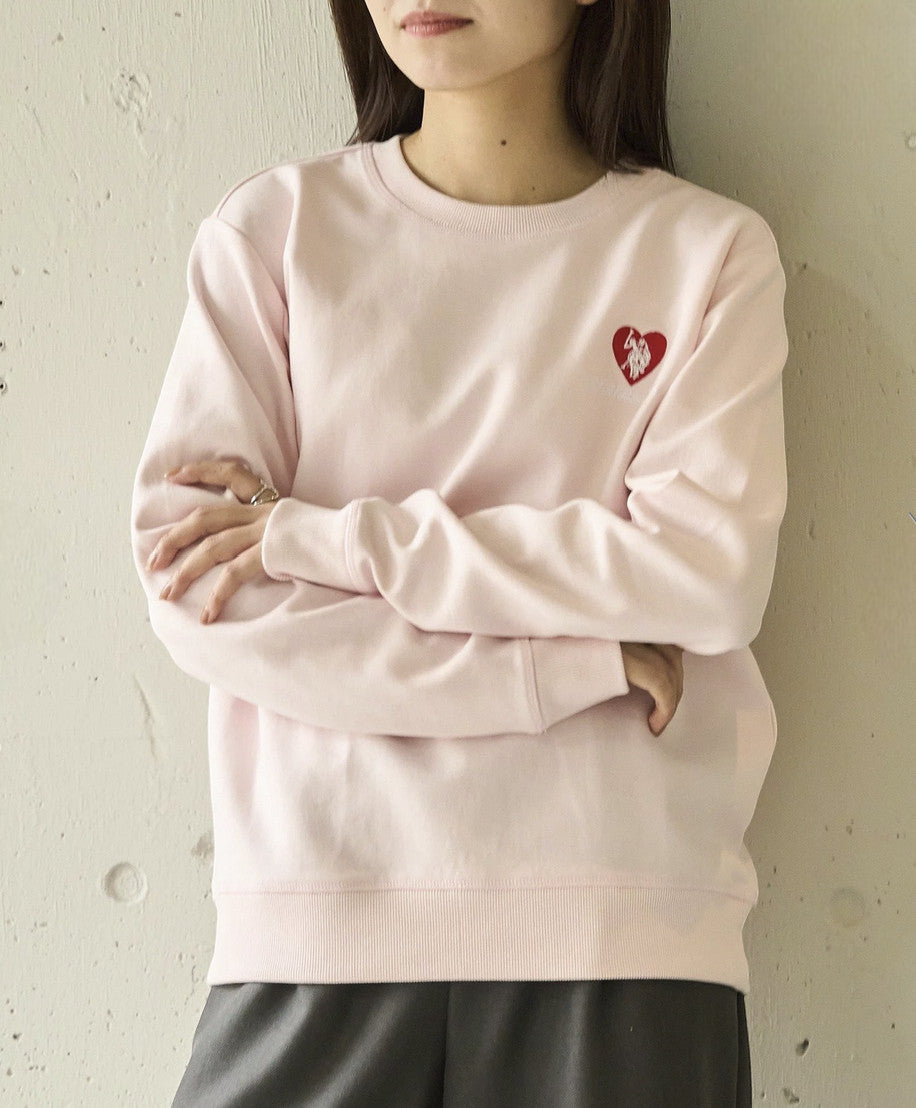 日本直送 U.S. POLO ASSN Heart Embroidery Crew Neck Sweatshirt - HLY & CHOCCICO