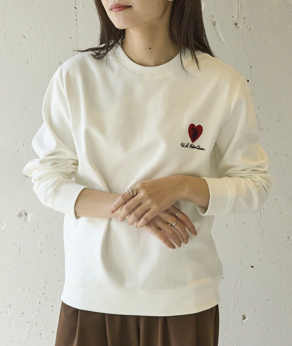 日本直送 U.S. POLO ASSN Heart Embroidery Crew Neck Sweatshirt - HLY & CHOCCICO