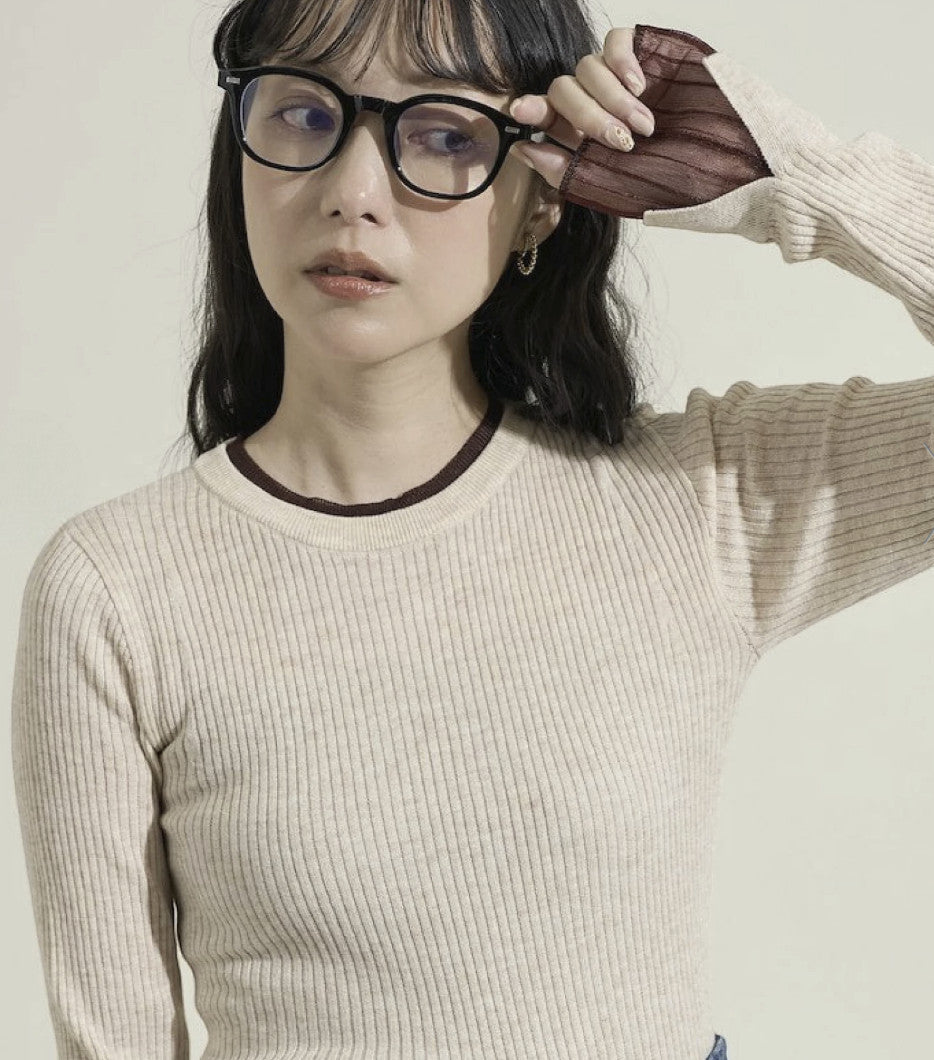 日本直送25AW Washable Color Scheme Layered Sheer Knit - HLY & CHOCCICO