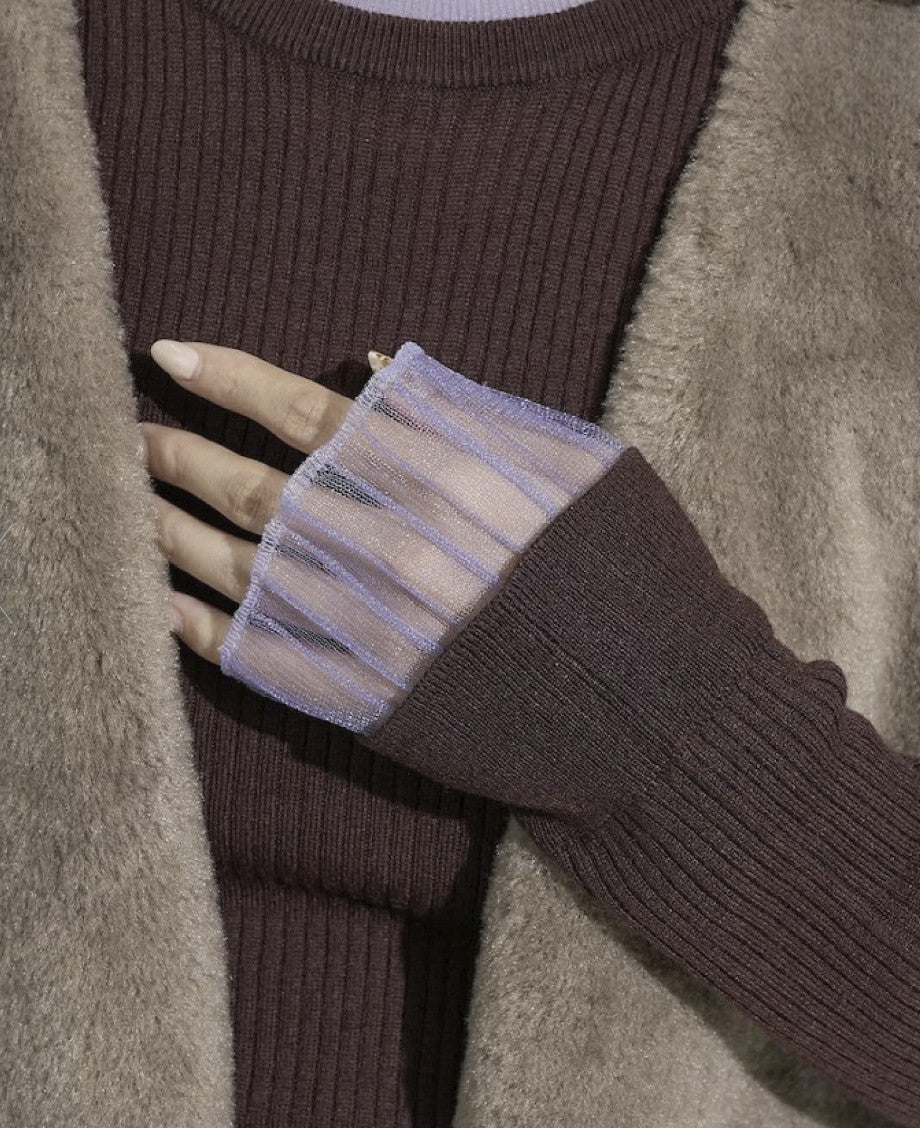 日本直送25AW Washable Color Scheme Layered Sheer Knit - HLY & CHOCCICO