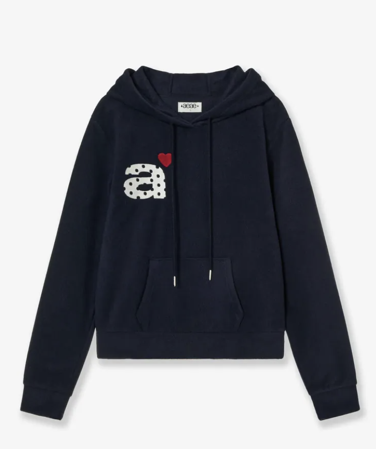 韓國直送Aeae Dot Small Letter Fleece Hoodie - HLY & CHOCCICO