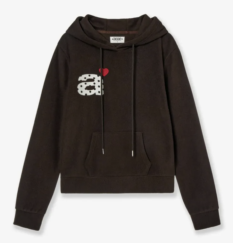 韓國直送Aeae Dot Small Letter Fleece Hoodie - HLY & CHOCCICO
