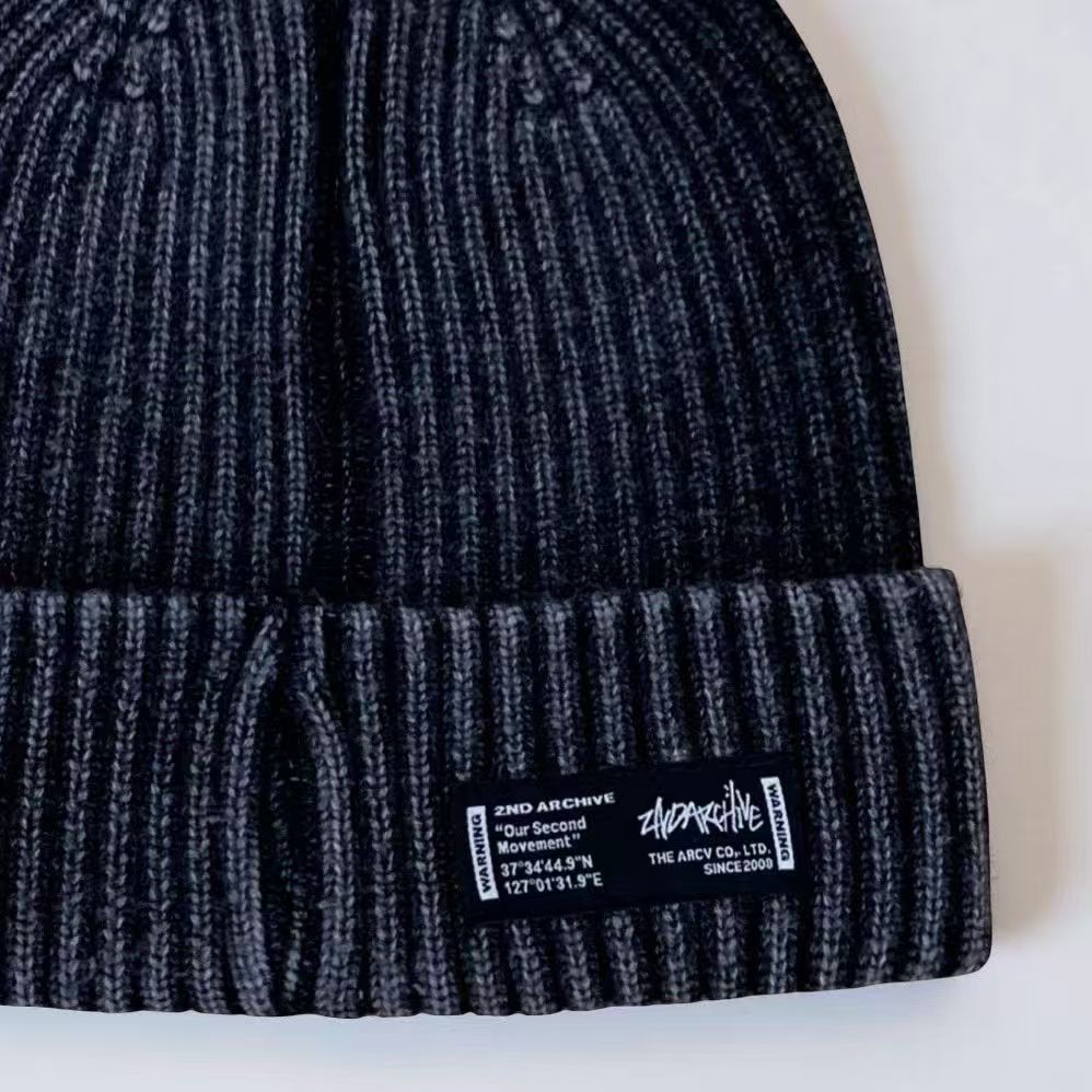 韓國直送 2ND ARCHIVE Stone Washing Cuff Beanie