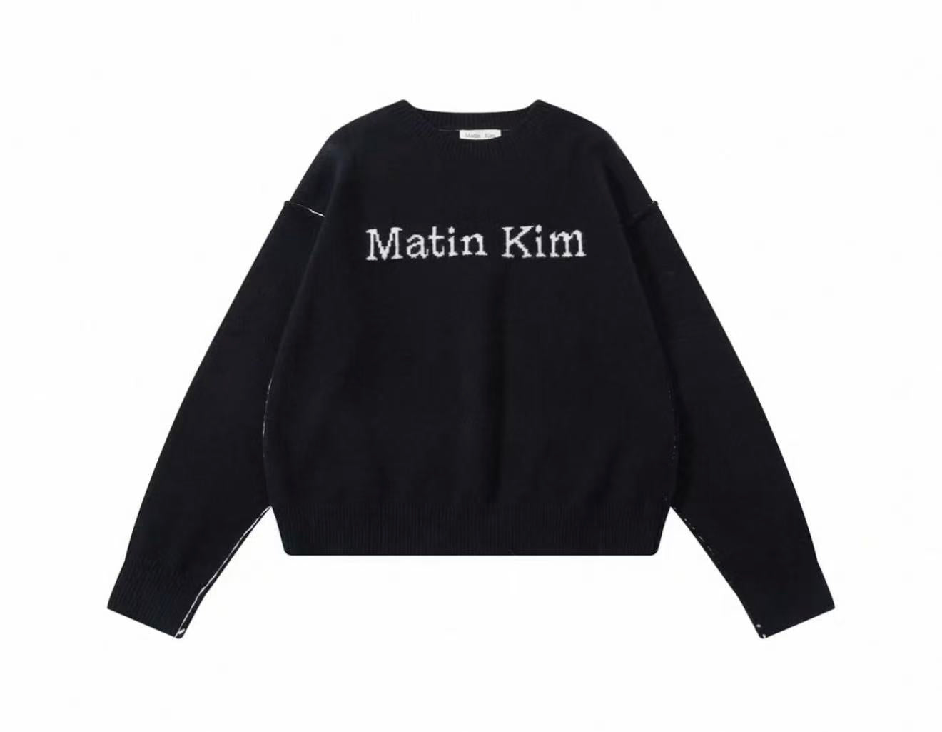 MATIN KIM COLOR LINE POINT LOGO KNIT PULLOVER