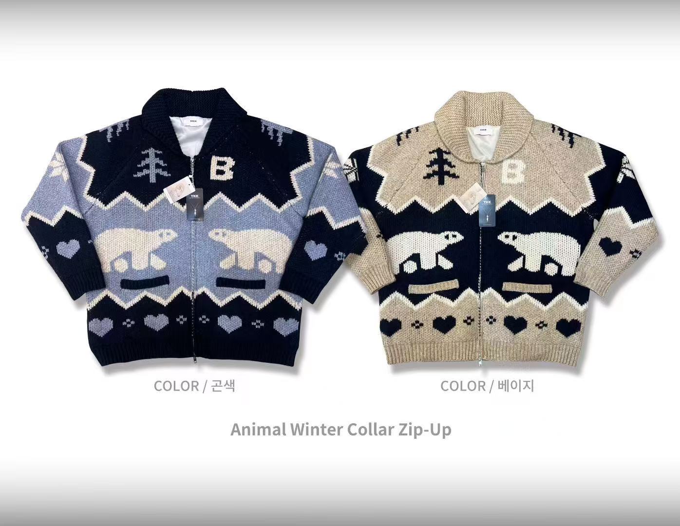 韓國直送Baron Animal Winter Collar Zip -Up - HLY & CHOCCICO