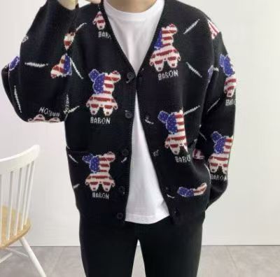 韓國直送Baron American Flag Bear Brick Cardigan - HLY & CHOCCICO