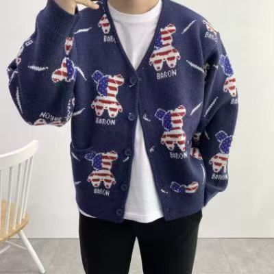韓國直送Baron American Flag Bear Brick Cardigan - HLY & CHOCCICO