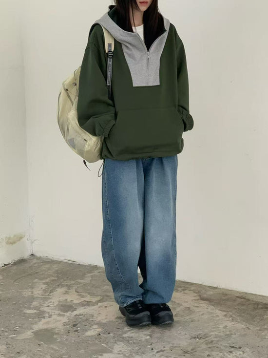 韓國直送Chic Color-Block Hoodie