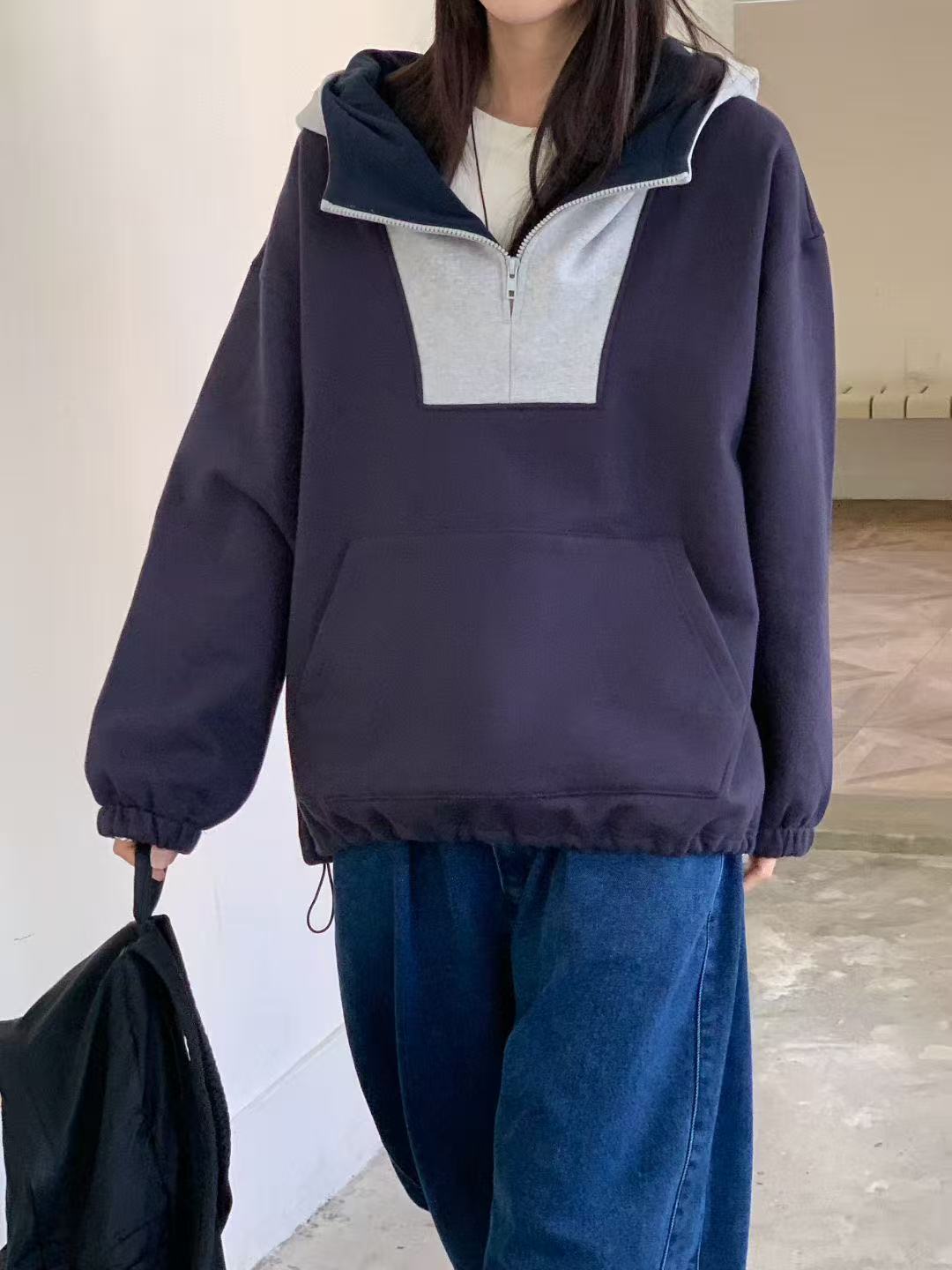 韓國直送Chic Color-Block Hoodie - HLY & CHOCCICO