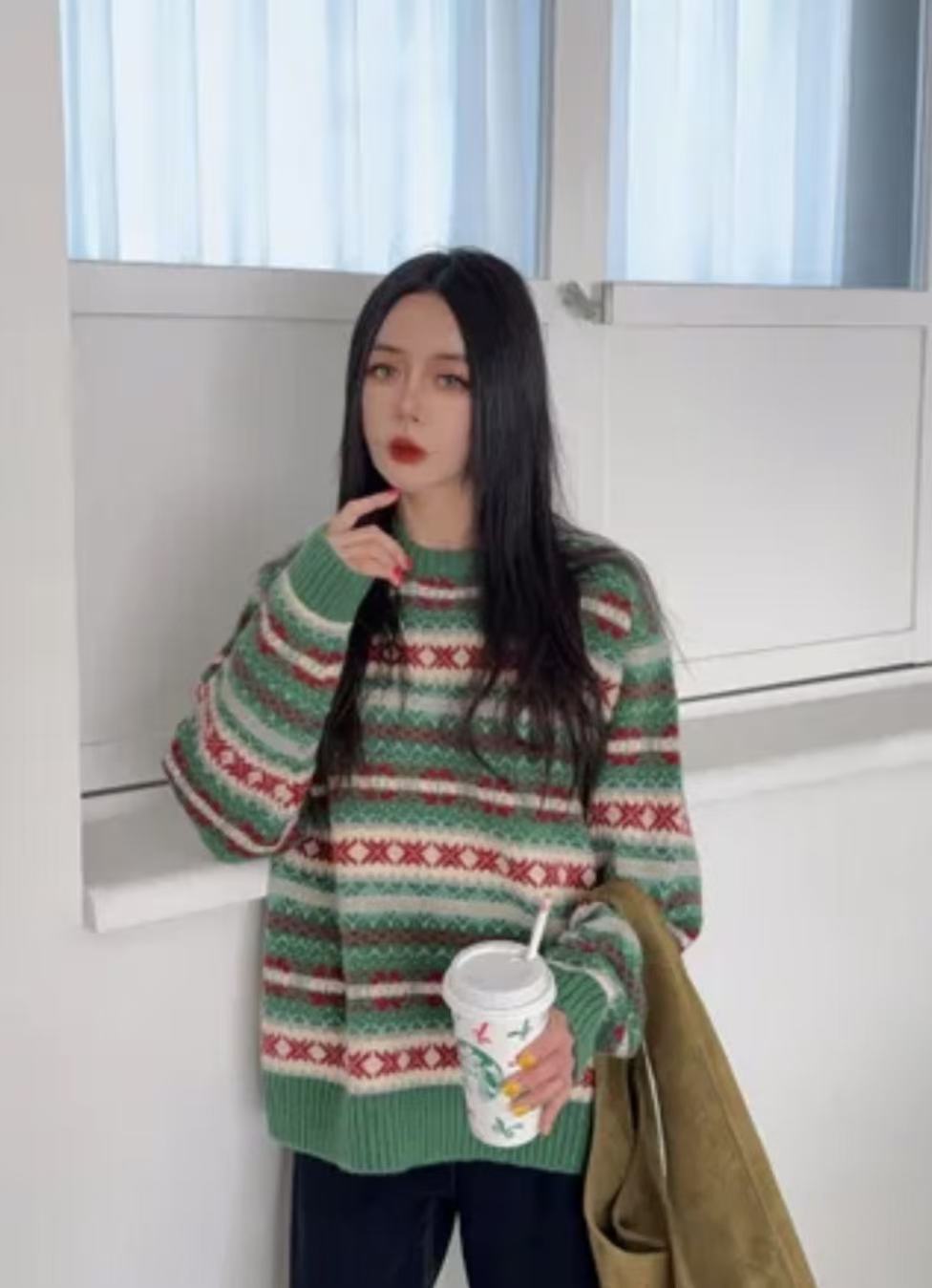 韓國直送Vintage knit sweater - HLY & CHOCCICO