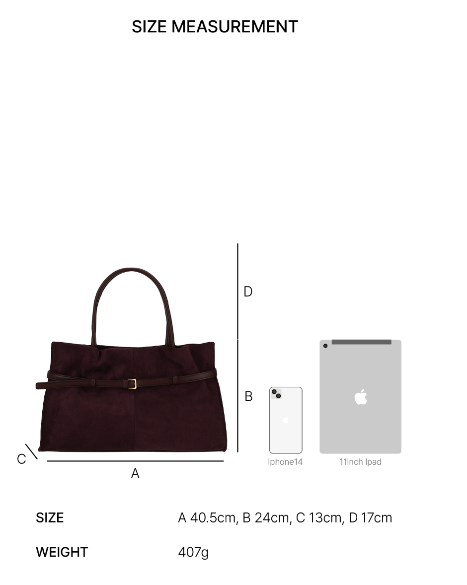 韓國直送Alice Martha Lise Suede Tote bag - HLY & CHOCCICO
