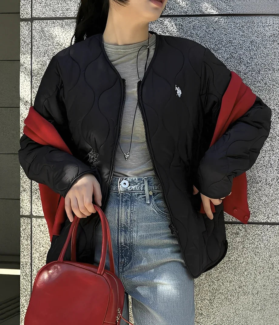 日本直送U.S. POLO ASSN Nylon Quilted Jacket Double Zip - HLY & CHOCCICO