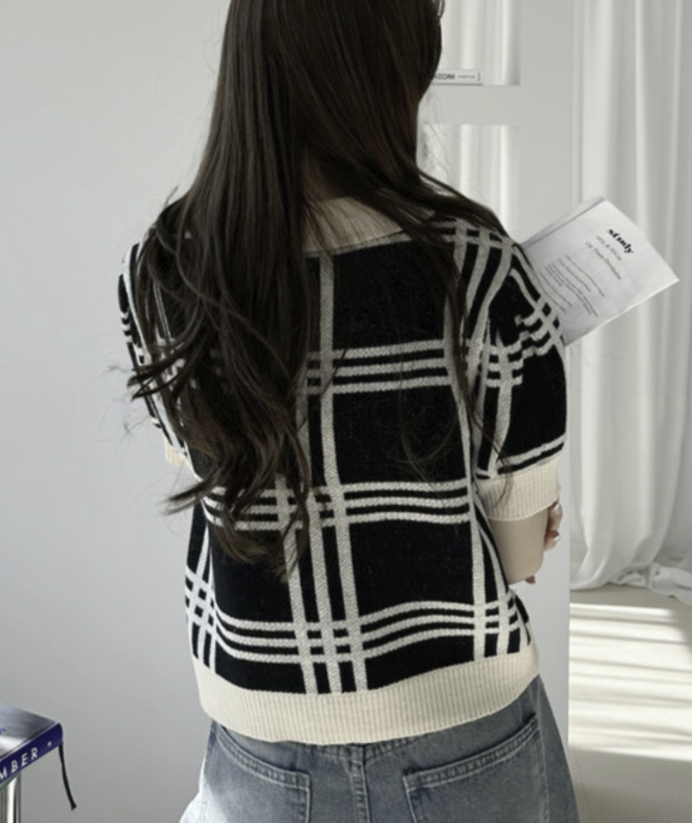 日本直送U.S. POLO ASSN 別注Check Short Length Knit Top (新款預售4月中發貨) - HLY & CHOCCICO