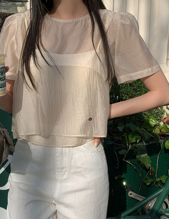 韓國直送Chiffon Layered Mist Top
