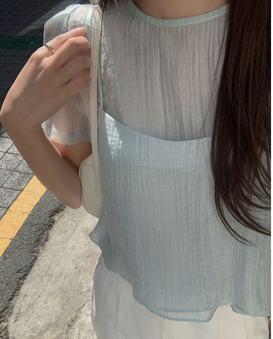 韓國直送Chiffon Layered Mist Top