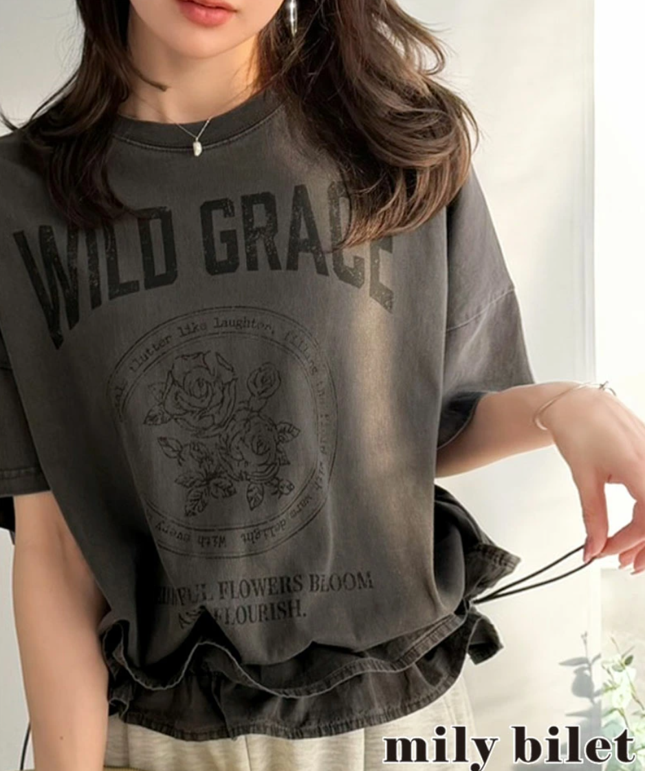日本直送Mily Bilet Frill Print Tee ❤️🔥截單日6月26 ❤️🔥