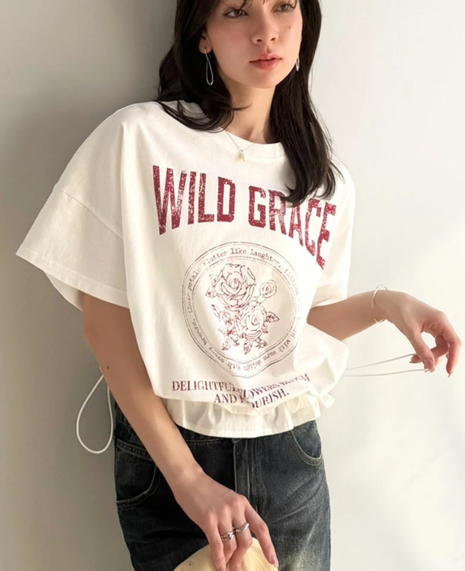 日本直送Mily Bilet Frill Print Tee ❤️🔥截單日6月26 ❤️🔥