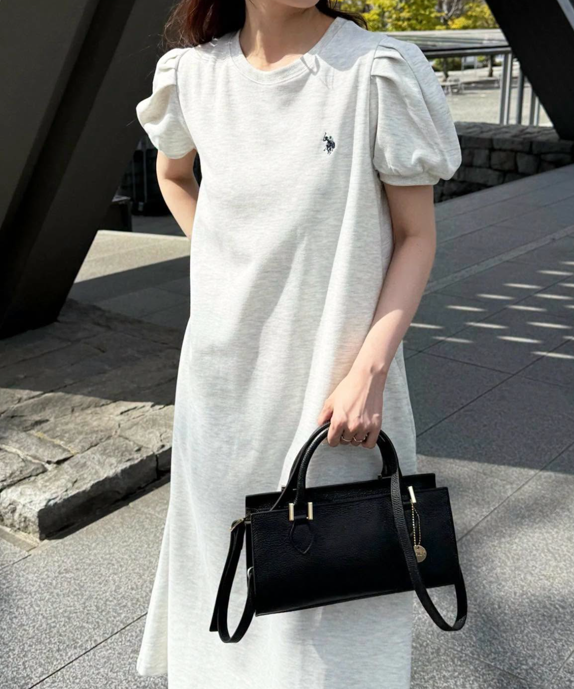 Direct from Japan US POLO ASSN Balloon Sleeve Natural Flare Dress