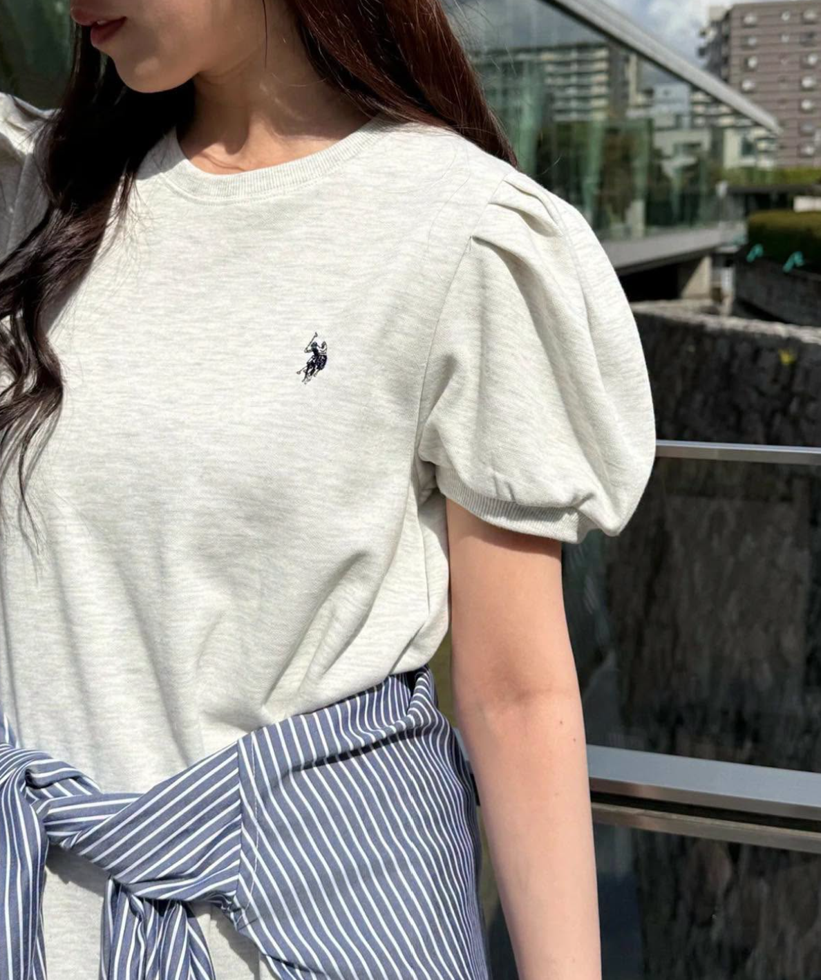 Direct from Japan US POLO ASSN Balloon Sleeve Natural Flare Dress