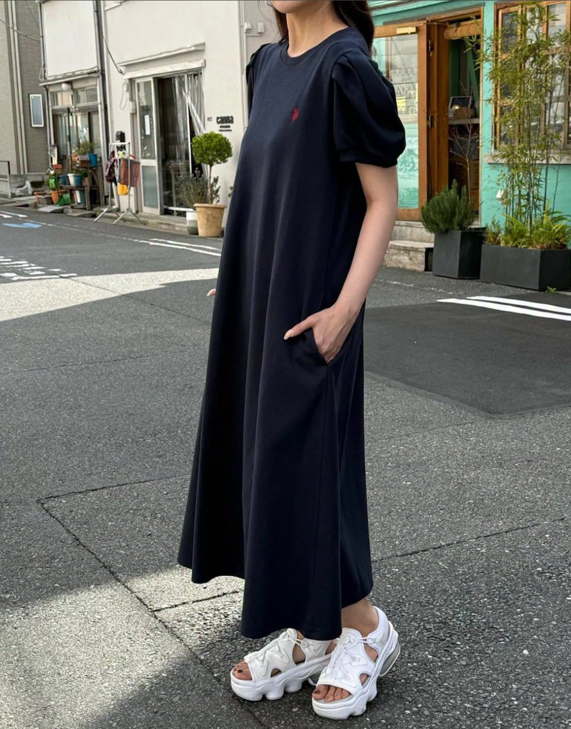 Direct from Japan US POLO ASSN Balloon Sleeve Natural Flare Dress
