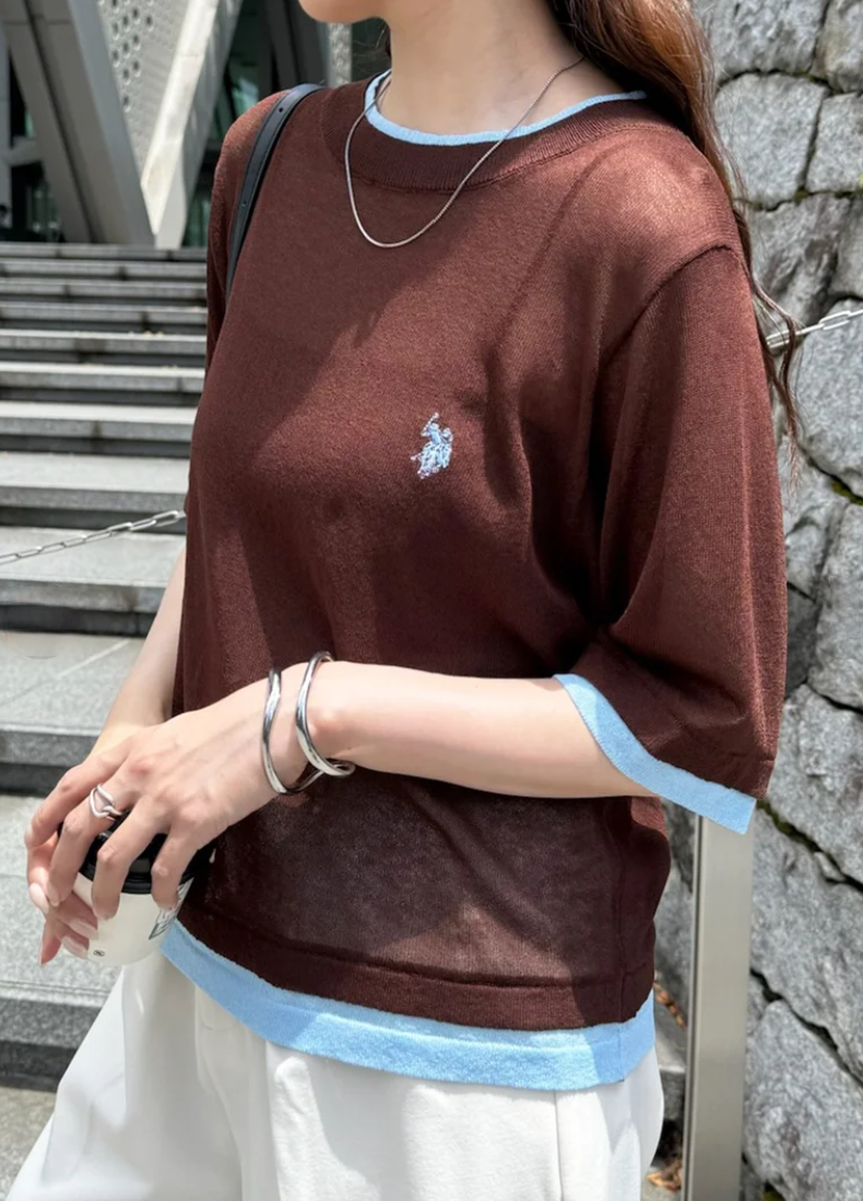 🌟Limited stock, available while supplies last🌟Direct from Japan: US POLO ASSN Embroidered Layered Top