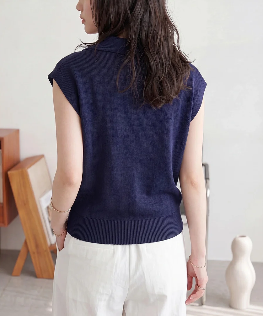 日本直送US Polo Assn Embroidery 2WAY Color Knit Tops