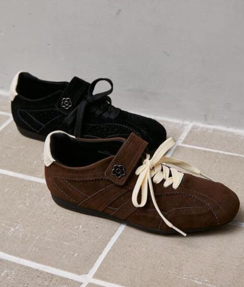 Direct from Japan: Mary Quant × Publux Faux Suede Velour Ribbon Velcro Sneakers