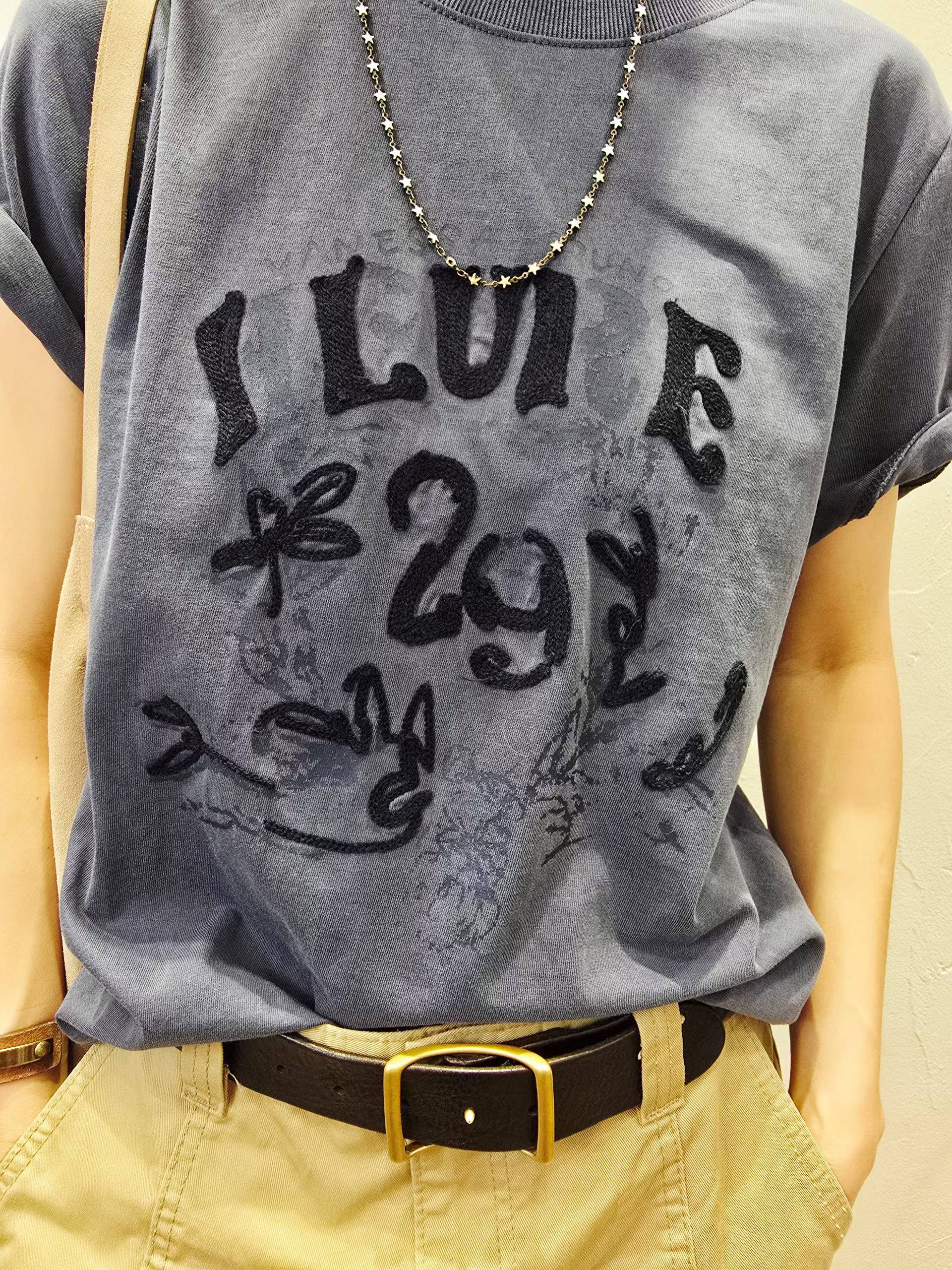 韓國直送Doodle Printed Vintage Tee