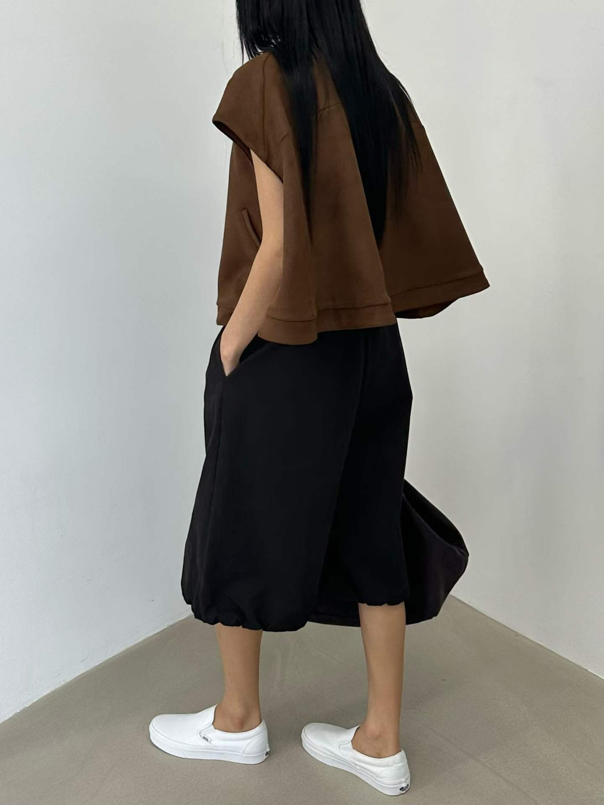 韓國直送Suede Cape Vest
