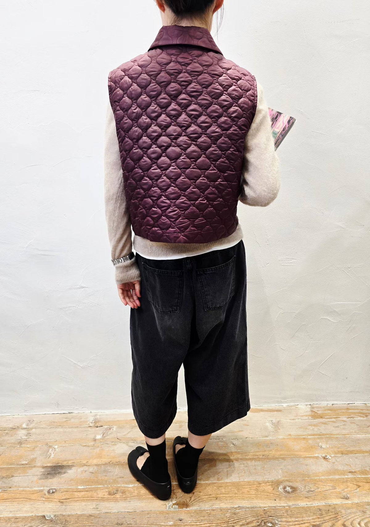 韓國直送Sherpa Panel Quilt Vest