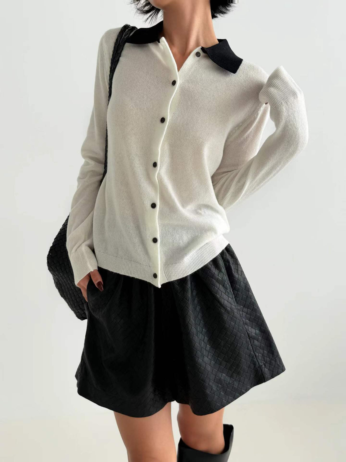 Contrast Collar Knit - Imported from Korea