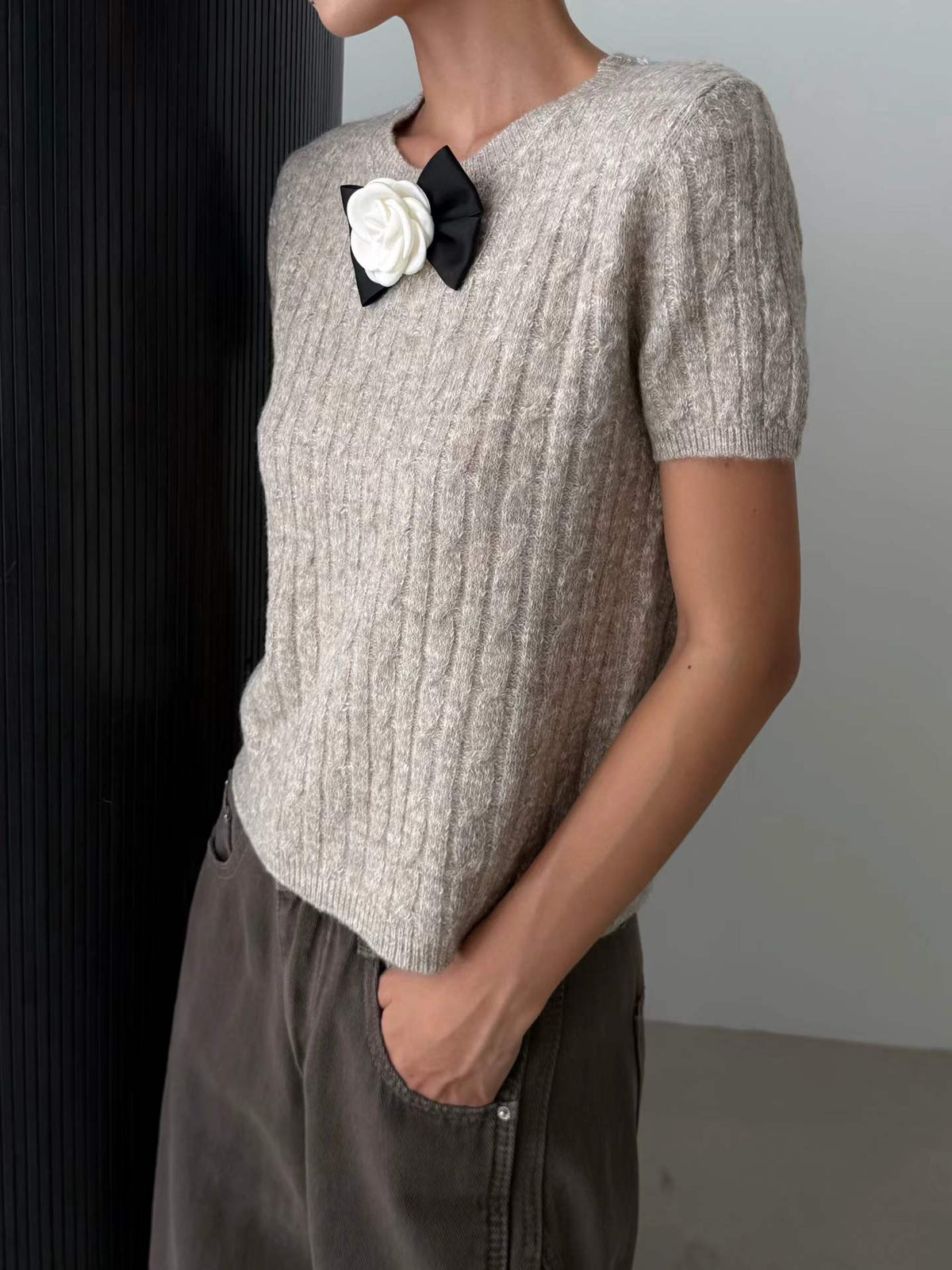 韓國直送Camellia Cable Knit