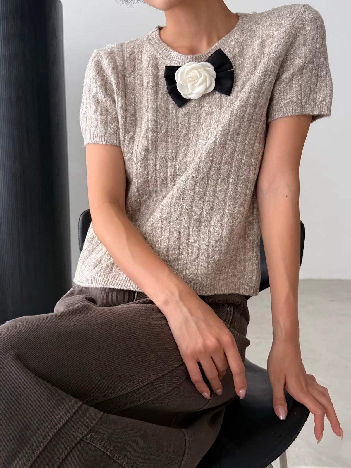 韓國直送Camellia Cable Knit