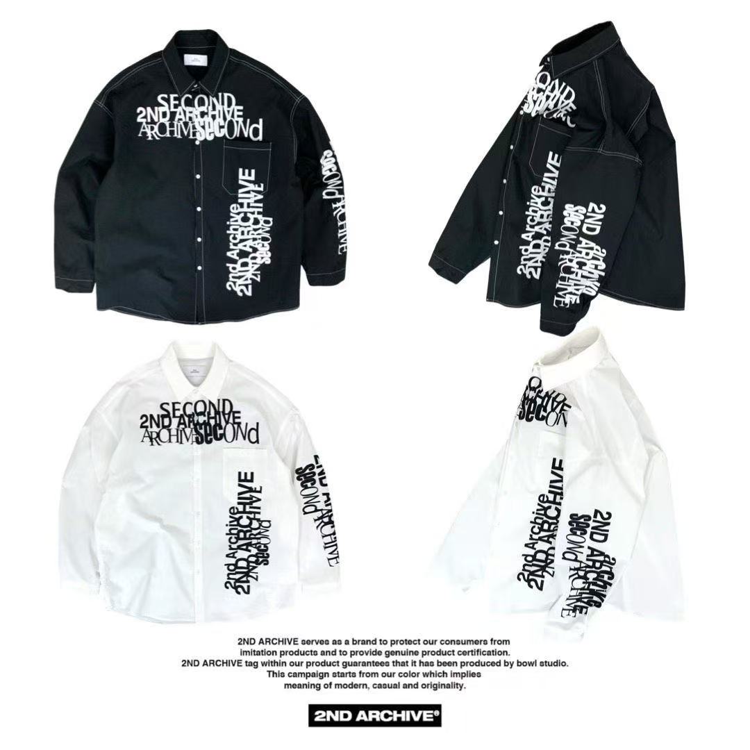 韓國直送2nd ARCHIVE Overlap Lettering Shirt - HLY & CHOCCICO