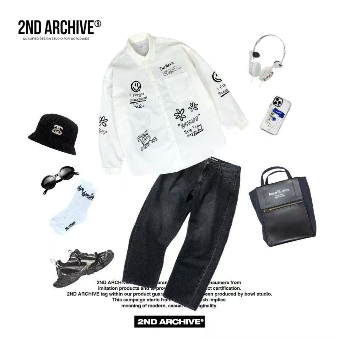 韓國直送2nd ARCHIVE Crayons Lettering Shirt - HLY & CHOCCICO