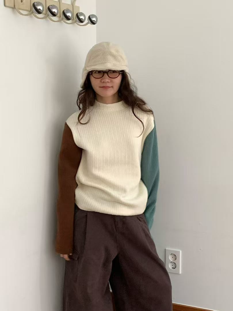 韓國直送Multicolor Ribbed Knit Top - HLY & CHOCCICO