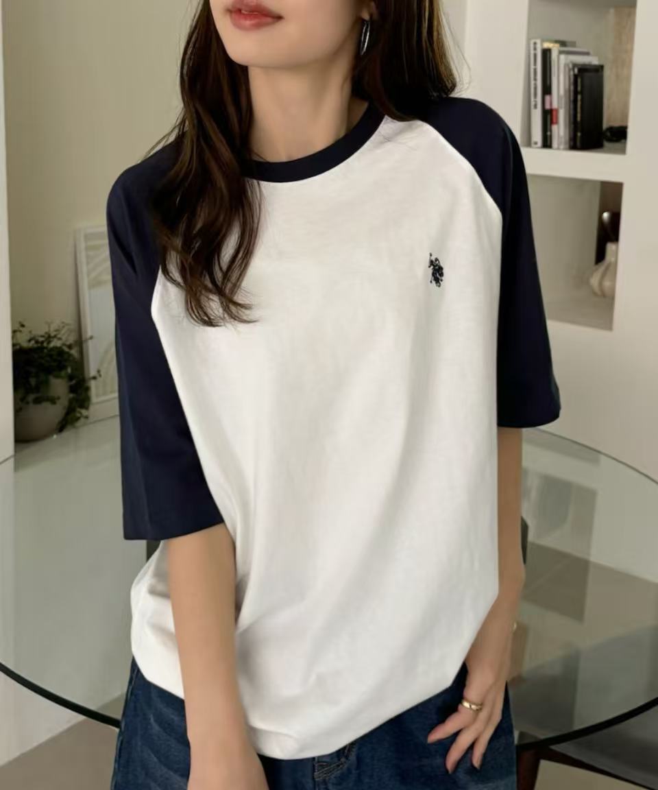 日本直送U.S. POLO ASSN. Raglan Sleeve Bicolor Tee