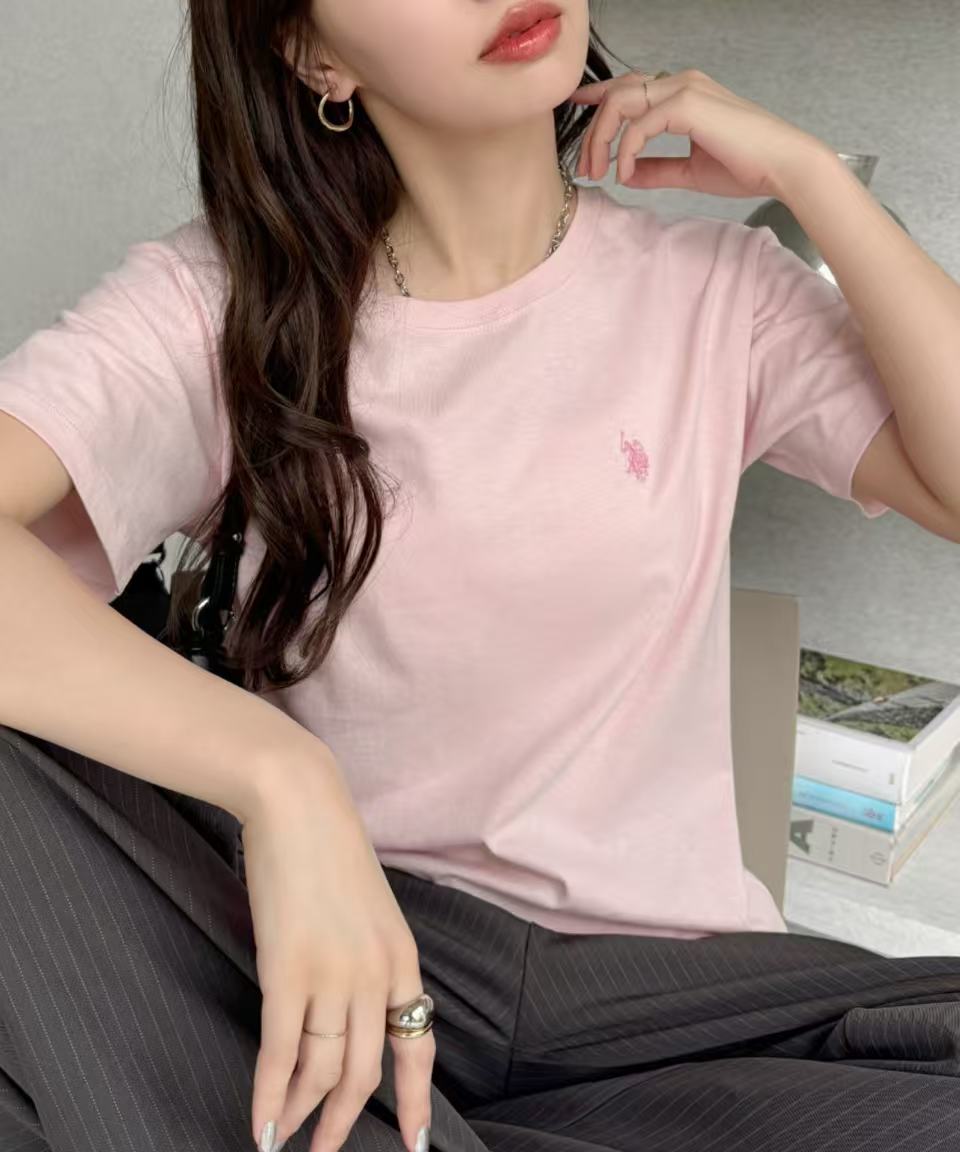 日本直送U.S. POLO ASSN. one-point embroidery compact silhouette basic Tee
