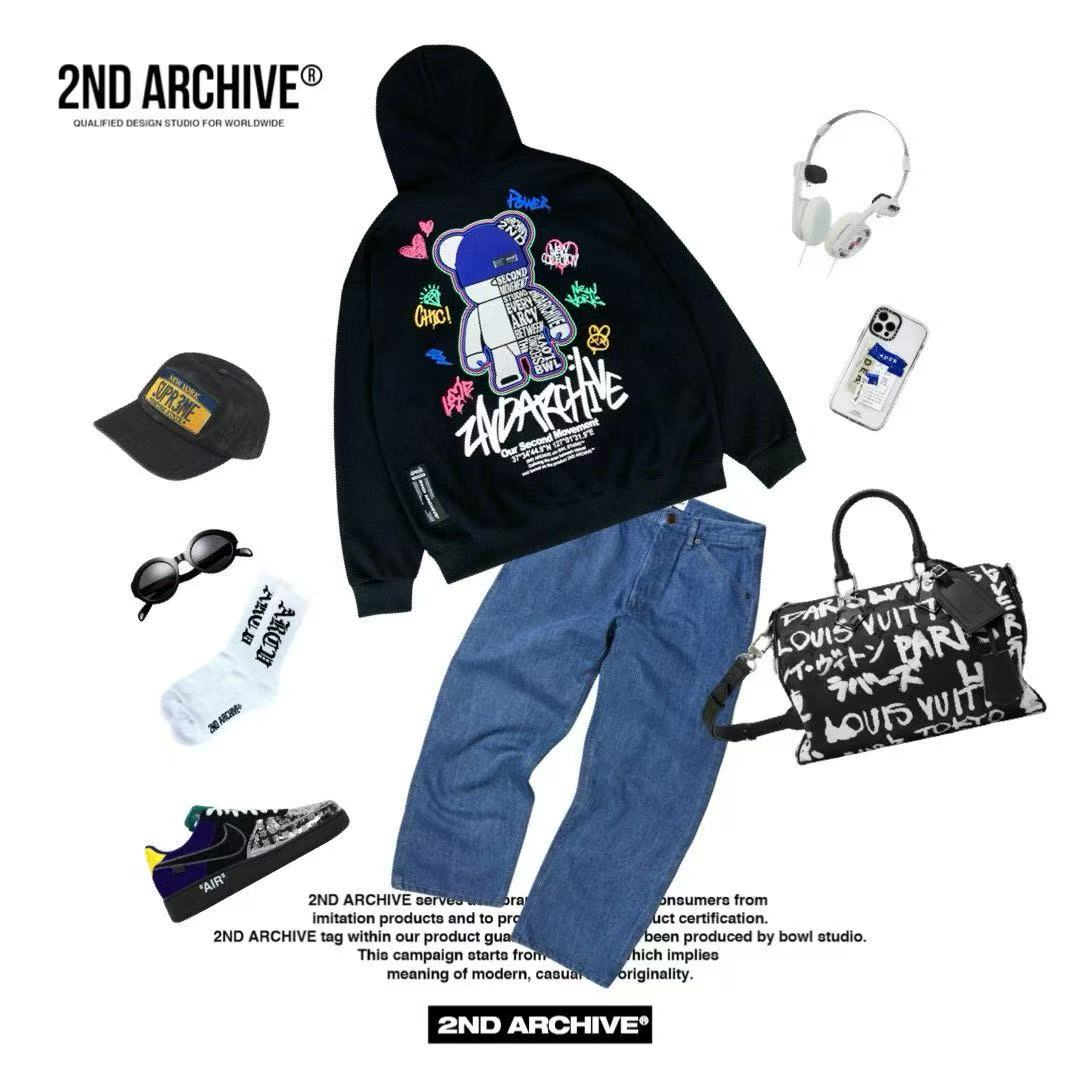 🇰🇷韓國直送🇰🇷 2nd ARCHIVE Colorful Bear Hoodie - HLY & CHOCCICO