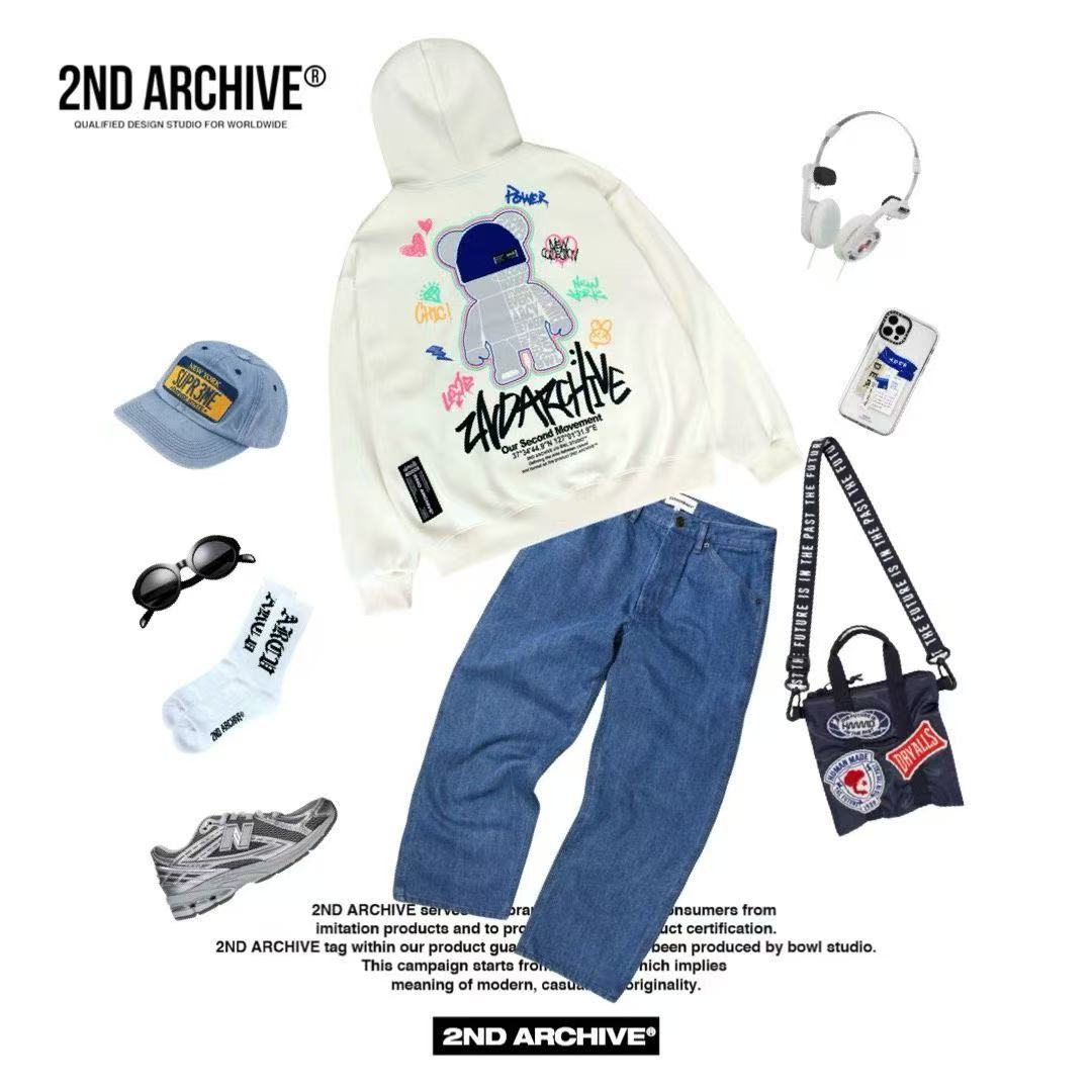 🇰🇷韓國直送🇰🇷 2nd ARCHIVE Colorful Bear Hoodie - HLY & CHOCCICO