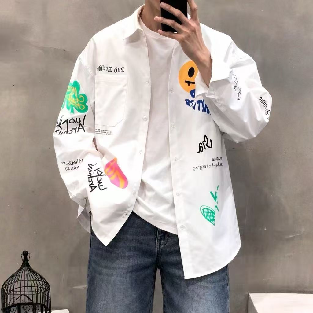 韓國直送 2ND ARCHIVE Smile Doodle Shirt - HLY & CHOCCICO