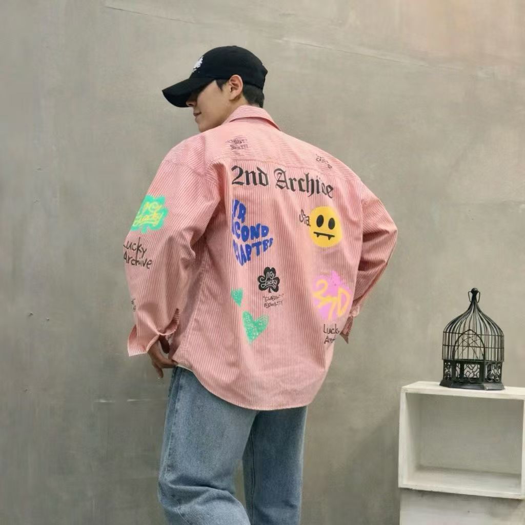 韓國直送 2ND ARCHIVE Smile Doodle Shirt - HLY & CHOCCICO